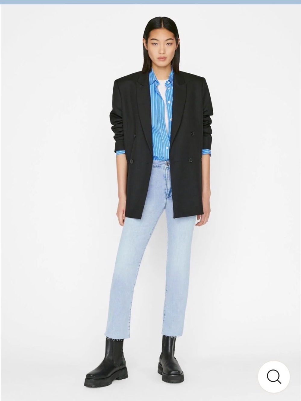 Frame Denim Light Blue Straight-Leg Jeans